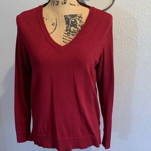 Style & Co. Deep Red V-Neck Sweater